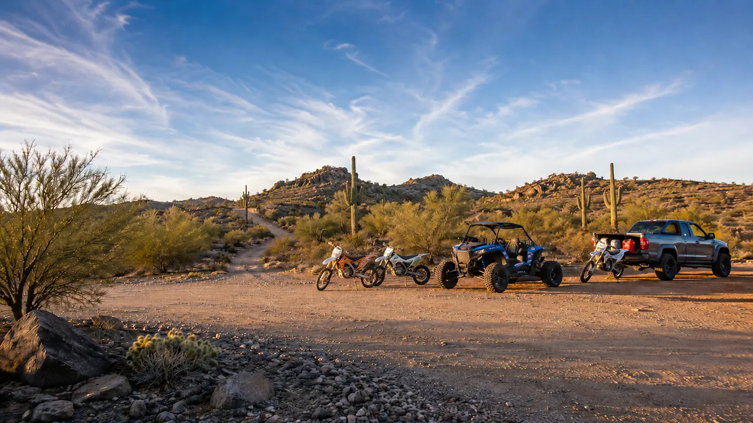 NATKIE electric dirt bike at Boulders OHV Staging Area near Phoenix Arizona